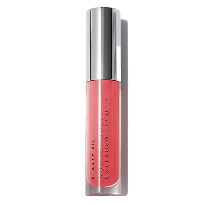 Beauty Pie Wondergloss Collagen Lip Oil + (Spicy Pink) β Hydrating, Plumping, Non-Sticky Gloss with Collagen AC Micro-Vectors & Cherry Oils
