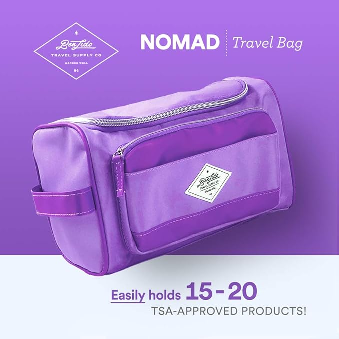 Convenience Kits International Womenβs Super Premium 31 PC Travel Kit Featuring: Ensemble of Travel-Size Hair Care Products Plus Face, Body, Oral Care, Travel Essentials in Large Purple Toiletry Bag