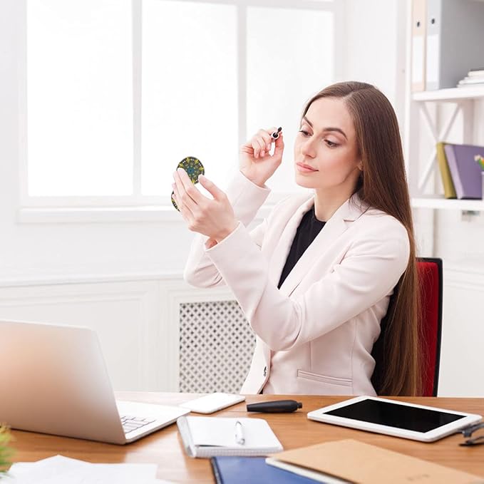 Magnifying Travel Makeup Compact Mirror Small Mirrors Bulk Handheld Pocket Purse Folding Portable Dual Beauty Cosmetics Mini Mirror for Women Girls Lady Men Mandala Mixed Designs 6 Pack