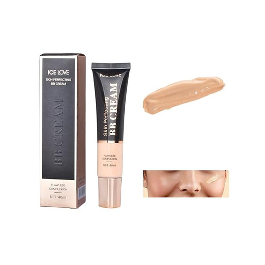 LAMUSELAND BB Cream Foundation, Full Coverage Hydrating Oil-Free Tinted Moisturizer Cream, Color Correcting Long-lasting BB Cream for All Skin Tones (Lvory Fair, M)