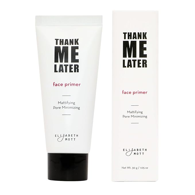Elizabeth Mott Thank Me Later Face Primer - Mattifying Makeup Base Primer for Shine and Oil Control - Pore Minimizer, Hides Wrinkles and Fine Lines β Long-lasting Makeup Gripping Formula 30 g