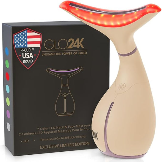 GLO24K 7 Color Light Skin Rejuvenation Neck and Face Massager