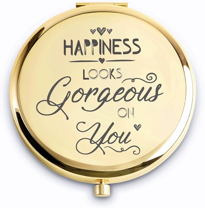 Personalized Gifts for Women Girls, Inspirational Compact Mirrors, 2025 Graduation Gifts for Her, Unique Mothers Day Birthday Gifts for Mom Sister Wife Daughter Niece, Friendship Gifts for Friends