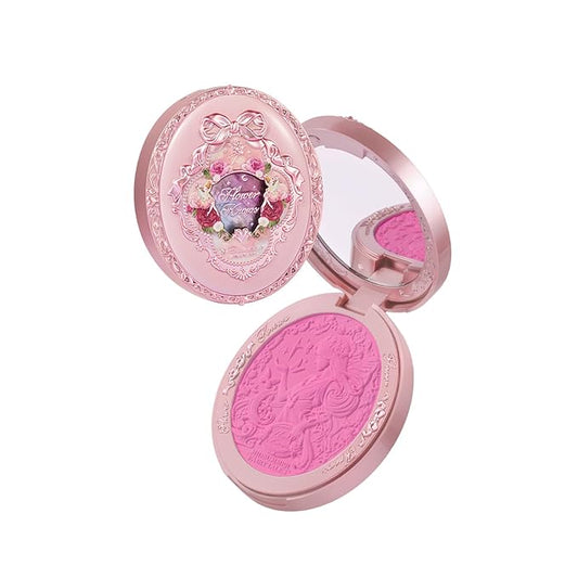 Flower Knows Swan Ballet Embossed Blush,Fushia Matte Finish,Buildable & Blendable Powder Blush for cheeks,Highly Pigmented,Natural Flush for All Skin Tones(02 Dreaming Butterfly,5g)