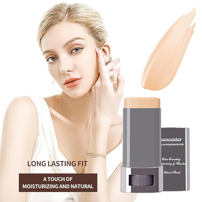 3-in-1 Foundation Stick Beauty Balm Serum Boosts Skin Tone, Solid Tinted Moisturizing Serum Contouring Foundation for Women, Natural Finish, Buildable Medium to Full Coverage(03#LIGHTSKIN TONE)