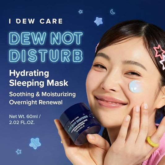 I DEW CARE Night Sleeping Mask - Dew Not Disturb | Hydrating Korean Face Mask Overnight for Glass Skin Glow, Moisturizing Skincare, Best Hydrating Face Masks, Skincare Korean Women, 2.02 FL Oz (60 ml)