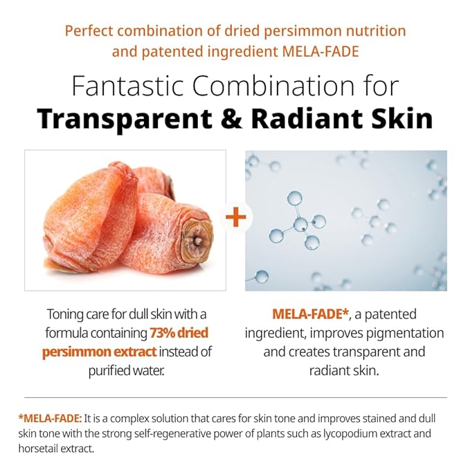 Mela-fade Infused Gotgam Toning Serum, Korean Natural Facial Serum With Vitamin C, Hydrating and Soothing for Dark Spots, Sensitive Skin, Highly-Concentrated Korean Skin Care, 1.52 Fl Oz