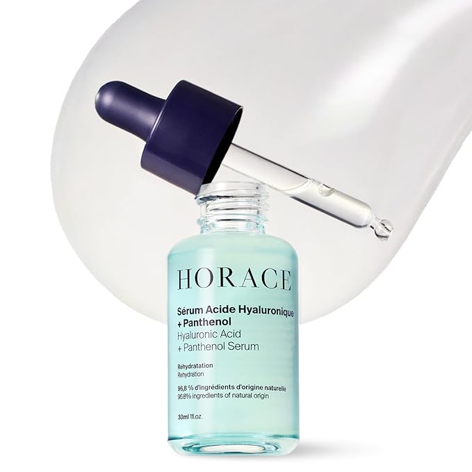 HORACE Hyaluronic Acid + Panthenol Face Serum for Men β Advanced Moisturising Facial Treatment for Dry Skin, Dehydration Lines, and Elasticity β Vegan Skincare for All Skin Types β Unscented, 30ml