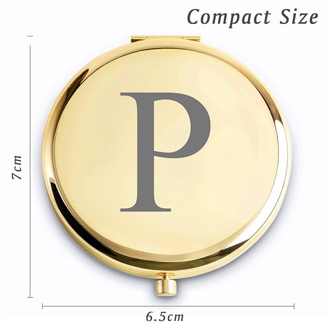 Personalized Gifts for Women Girls, Initial Compact Mirror, Unique Mothers Day Birthday Gifts for Friends Mom Wife Grandma Sister Daughter, 2025 Graduation Gifts for Her College Medical High School