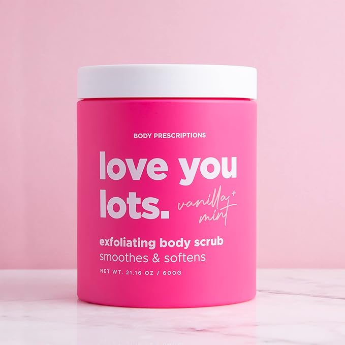 Body Prescriptions Exfoliating Body Scrub β Body Cleanser for Nourished, Ultra-Smooth Skin, Vanilla and Mint (Love You Lots)