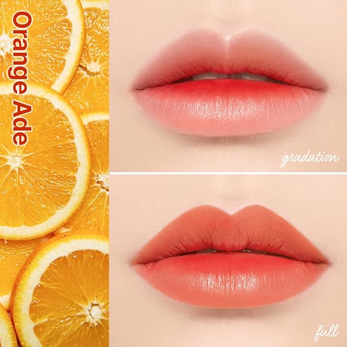ETUDE Dear Darling Water Tint - Orange Ade (9g) | Vivid Color Lip Stain with Moisturizing Weightless & Non-sticky Finish Lip Stain | Smudge-proof Lip Tint | Korean Makeup, Kbeauty