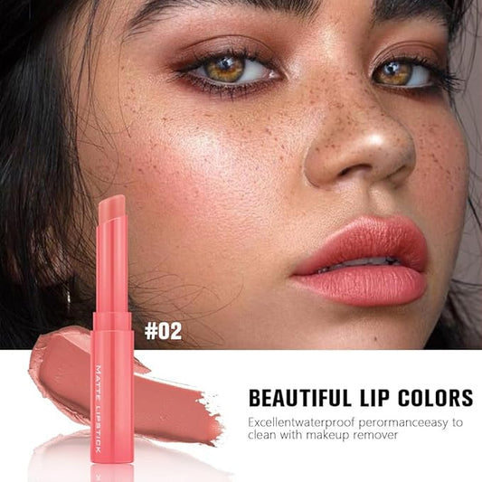 6-Color Velvet Matte Lipstick Balm-in-Pencil for Lips Makeup, Ultra Hydrating, Long-Lasting High lmpact Color Soft Finish, Waterproof Moisturized Lips