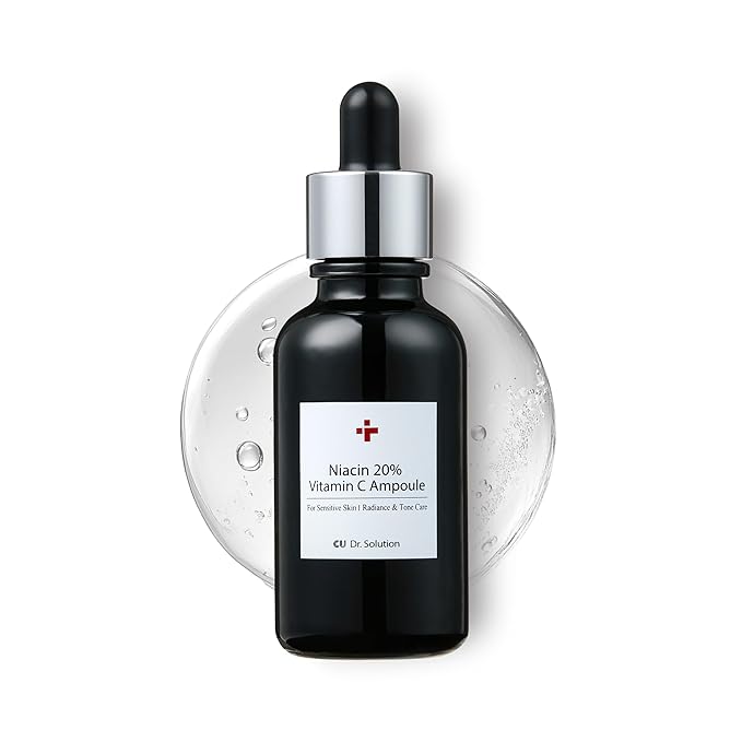 Niacinamide 20% Vitamin C Ampoule β CUSKIN Korean Skin Care with Niacinamide, Glutathione, Hyaluronic Acid, Adenosine, Panthenol for Skin Elasticity and Moisturizing, 30g (1.01 Fl. Oz)