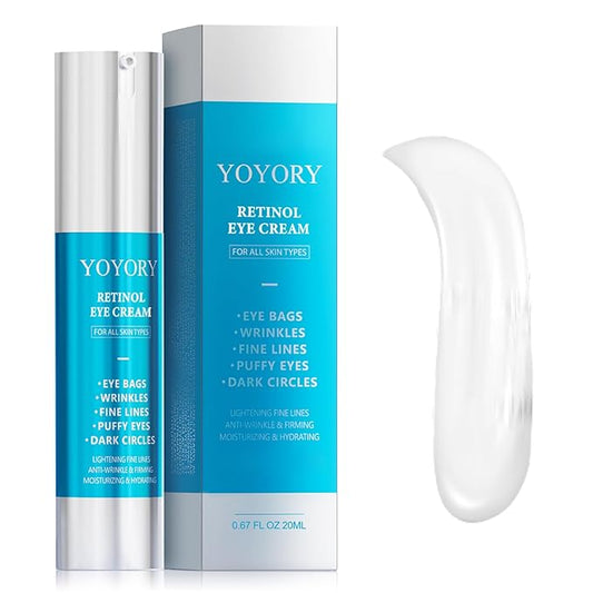 Retinol Eye Cream for Eye Bags - Anti-Aging Under Eye Treatment for Dark Circles, Fine Lines,Wrinkles, Puffiness - Hydrating & Moisturizing Skin CareGift for Women and Men, 0.67 fl oz