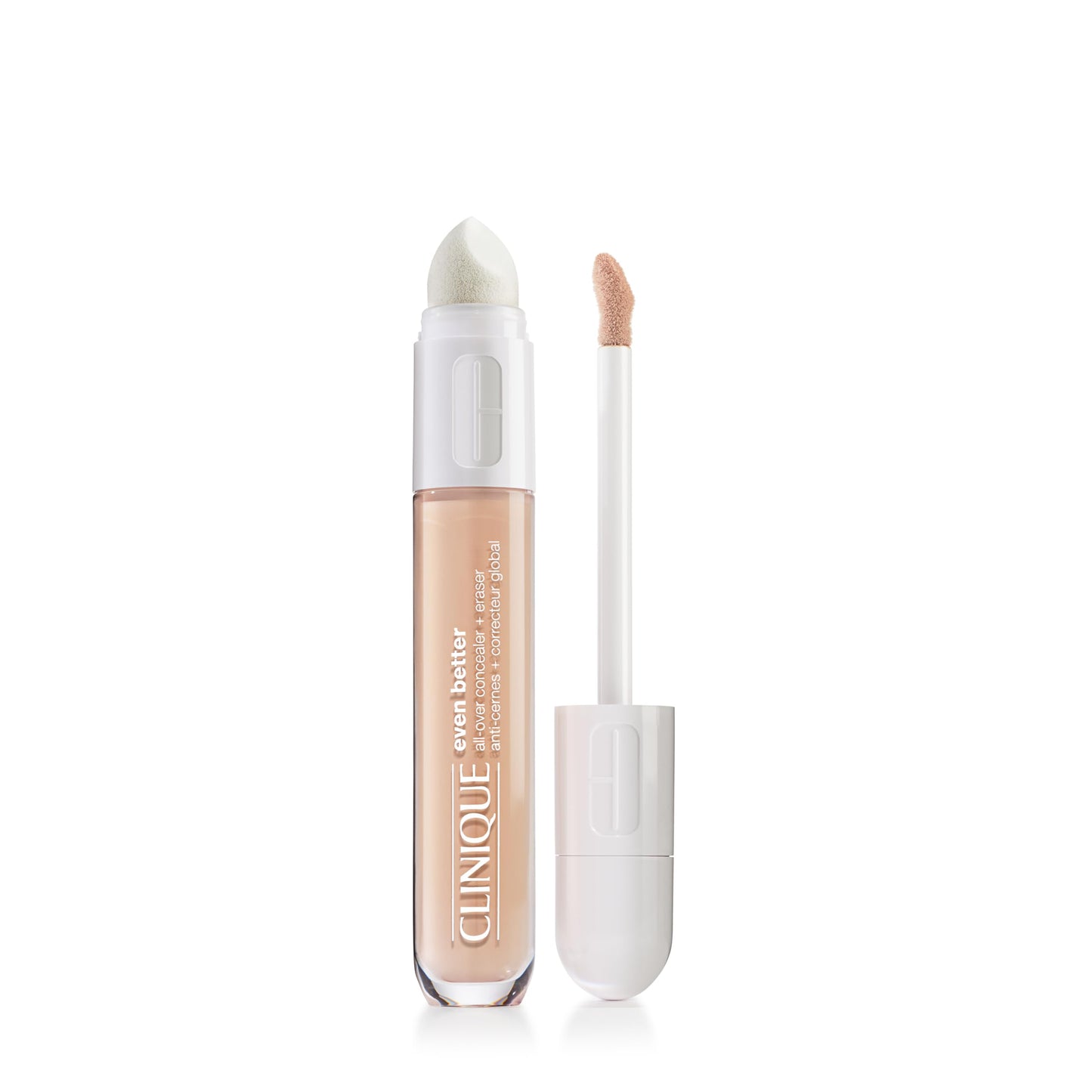 Clinique Even Better All-Over Full Coverage Concealer + Eraser Makeup Makeup For Dark Circles | With Hyaluronic Acid + Caffeine | Hydrating, Brightening + Depuffing, Alabaster, 0.2 Fl Oz