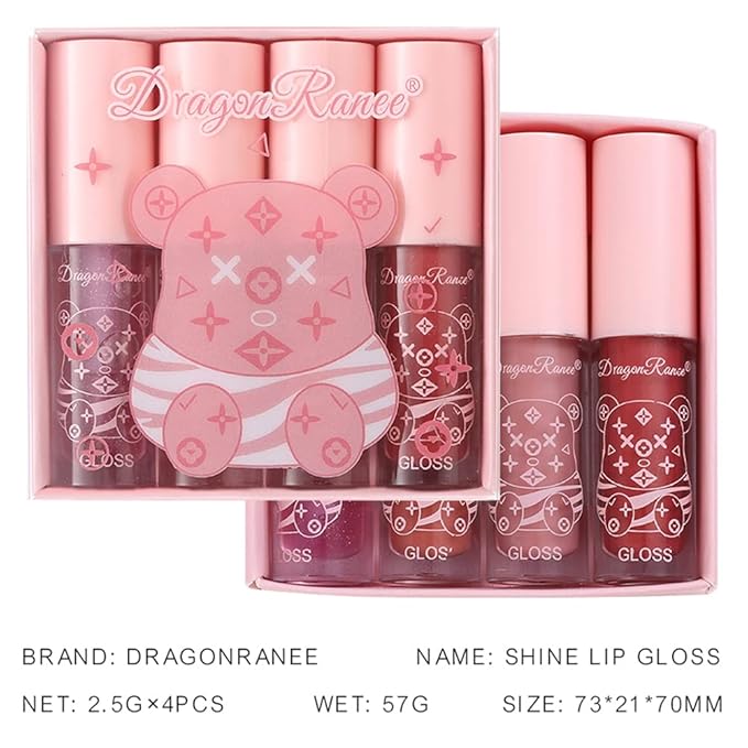 8 Colors Tinted Lip Gloss Set Hydrating Lip Glow Oil Plumping Lip Moisturizing Transparent Lip Care Oil Shiny Jelly Lip Gloss for Women and Girls (A)