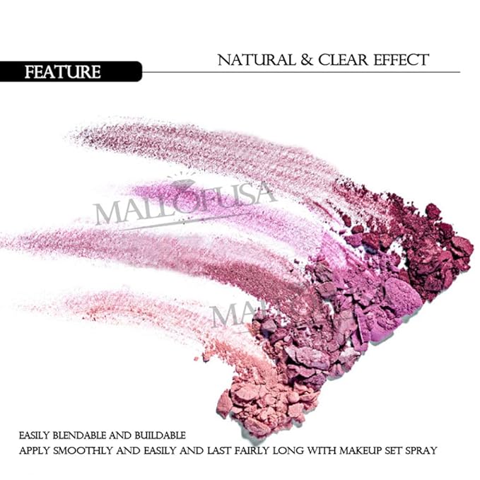 Mallofusa Single Color Baked Eye Shadow Palette Glitter Powder ,Ice Silver,CES3810