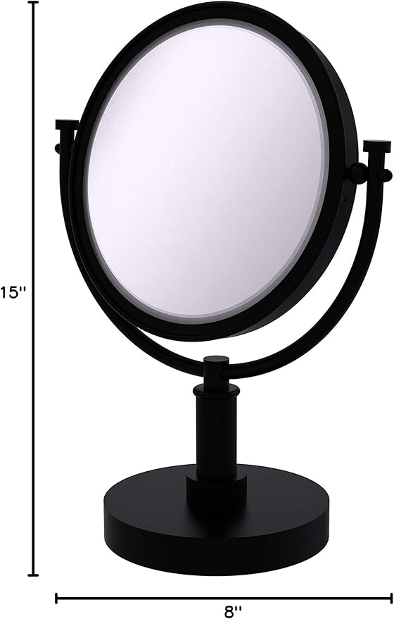 Allied Brass DM-4/4X-BKM 8-Inch Table Mirror with 4X Magnification, 15-Inch, Matte Black