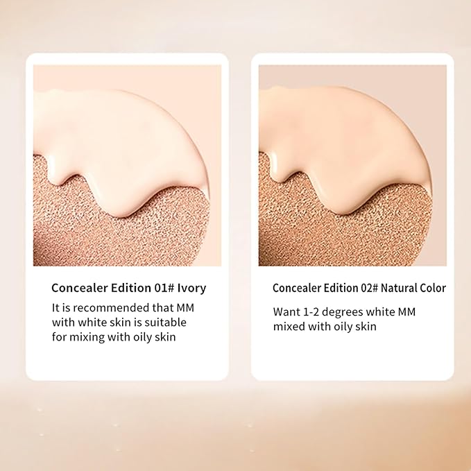 BLUE LOVE BB Cream Cushion Foundation - Lightweight, Waterproof, and Long-Lasting Tinted Makeup, Full Coverage CC Cream for Face & Mature Skin, Hydrating Liquid Foundation Concealer (01 Ivory White)