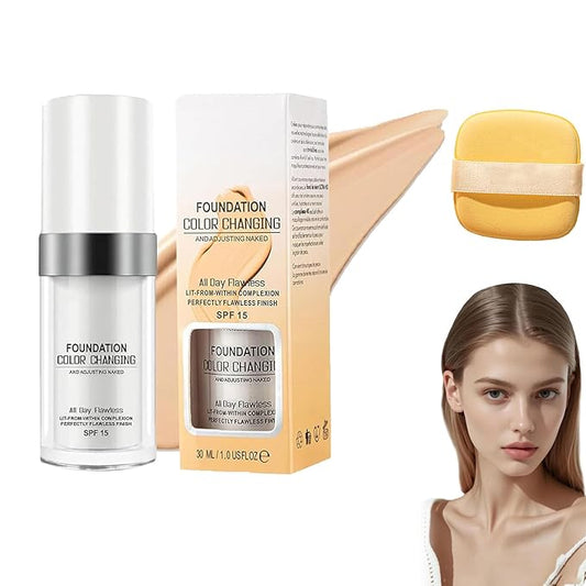Diligentup Color Changing Foundation, Foundation Color Changing, Long-Lasting, Waterproof, Hydrating and Moisturizing (1pcs, one size)