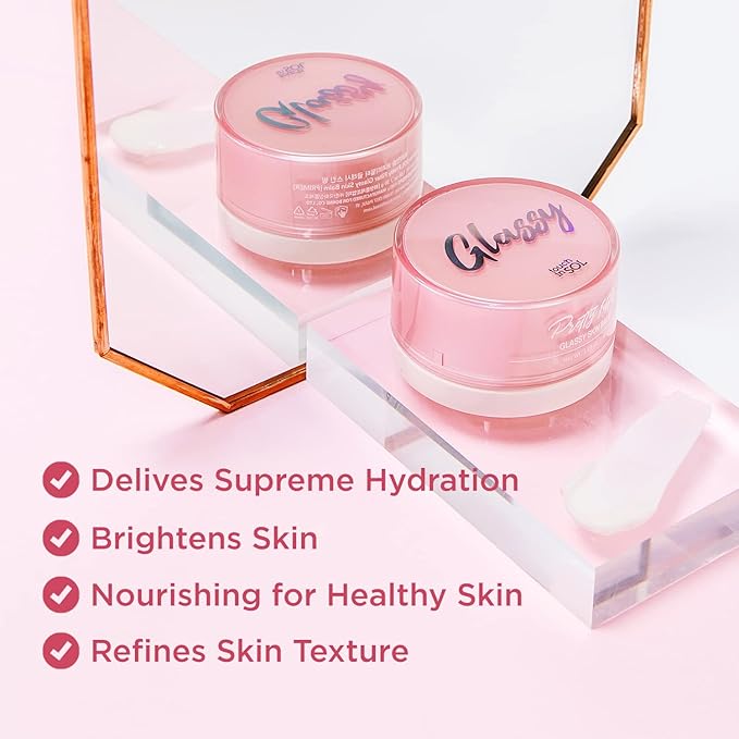 TOUCH IN SOL Pretty Filter Glassy Skin Balm Primer 1.05 oz. β Skin Smooth Moisturizing Primer before Makeup - Natural Glow Face Cream Moisturizer with Shea Butter and Rose Flower Water
