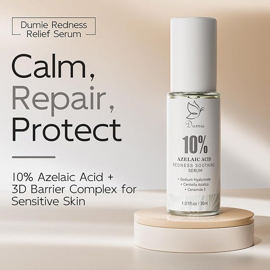 Azelaic Acid Serum 10%, Azelaic Acid For Face With Centella Asiatica Serum For Redness and Uneven Skin Tone, Hyaluronic Acid & Ceramide 3 β Soothes & Clears Pores For Sensitive Skin, 1.01 fl oz