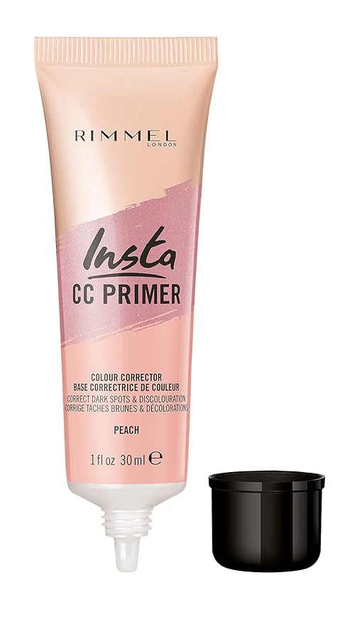 Rimmel London Insta Flawless - 30 Peach - Color-Correcting Primer, Brightening, Evens Skin Tone, Preps Skin, 1oz