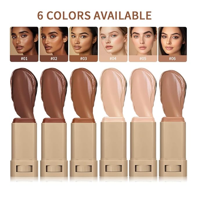 Beauty Balm Serum Boosted Skin Tint,Skin Tint Stick,Solid Tinted Moisturizing Serum Foundation Stick,Long-Lasting Moisturizing Flawless Face Makeup for Women (#06,18 g)