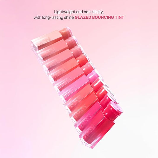 2aN Glaze Bouncing Tint β Lightweight, Moisturizing Lip Tint with High-Shine Finish, Smooth, Light Plumping, Comfortable Wear, Korean Makeup (Candy Chew, 0.16 oz)