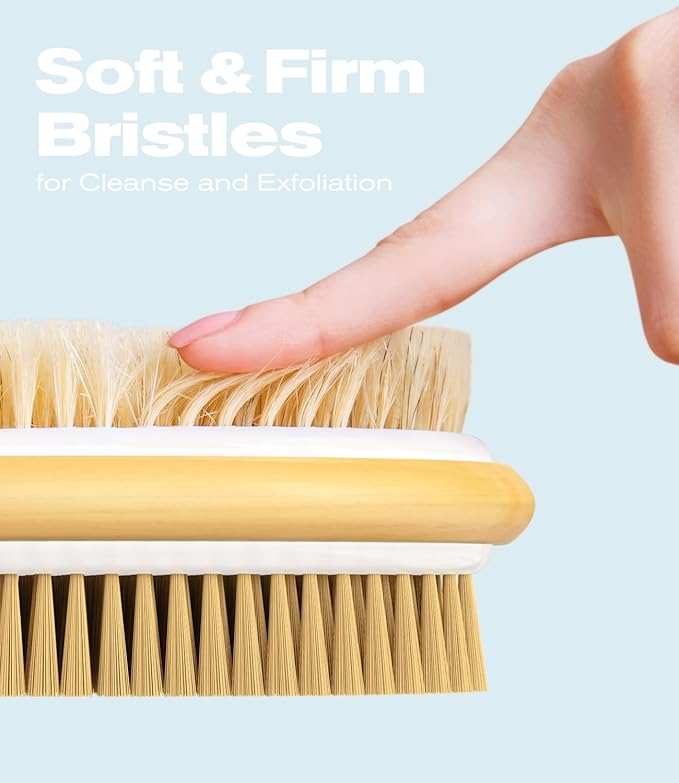 POPCHOSE Dry Brushing Body Brush and Shower Brush with Soft & Stiff Bristles