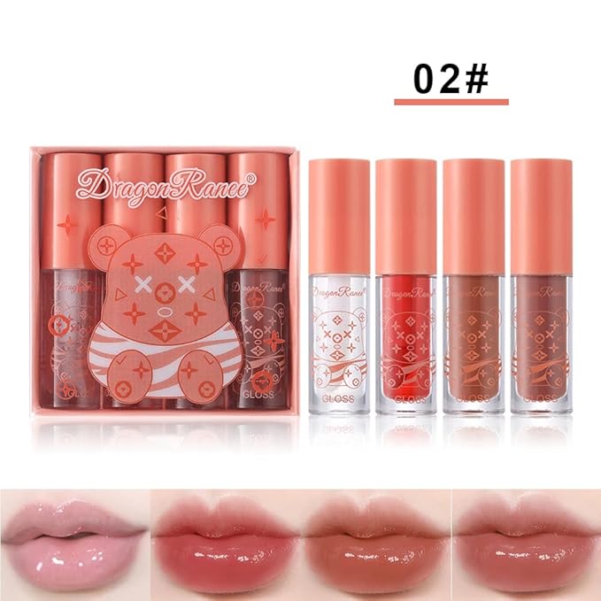 8 Colors Tinted Lip Gloss Set Hydrating Lip Glow Oil Plumping Lip Moisturizing Transparent Lip Care Oil Shiny Jelly Lip Gloss for Women and Girls (A)