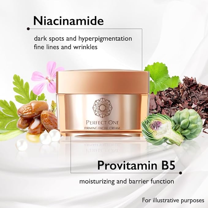 Perfect One Firming Facial Cream with Niacinamide, Collagen, and Hyaluronic Acid β Daily Anti-Aging Cream β 5-in-1: Serum, Moisturizer, Eye Cream, Primer, and Mask for All Skin Types β 1.76 oz