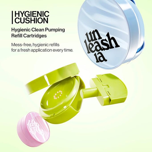 UNLEASHIA Foundation Makeup Healthy-Green Cushion Refill - 15g, Lightweight Buildable Coverage, Vegan Makeup, Natural Satin Finish(24N)