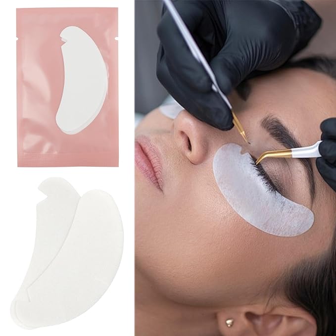 100 Pair V Shape Under Eye Gel Pads Hydrogel Eye Patches For Eyelash Extension, Lint Free Under Hydrogel Eye Mask Pads Lash Extension Supplies(Pink)