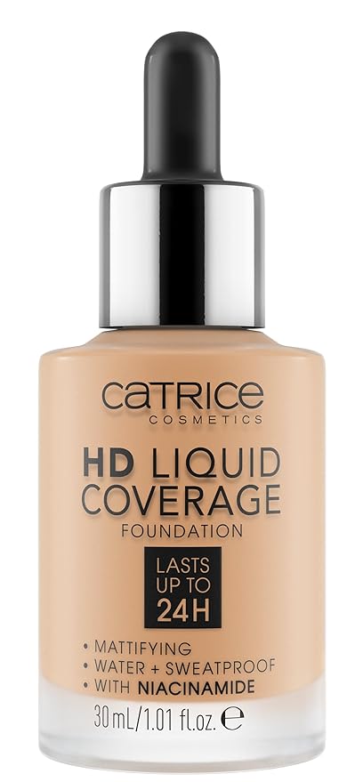Catrice | HD Liquid Coverage Foundation | Flawless, High Coverage | Vegan & Cruelty Free (042 | Sandy Rose)