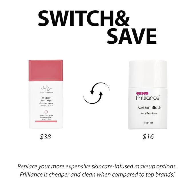 Frilliance Cheek Duo, Very Berry Glow, Illuminating Highlighter Tint, Cruelty Free Hypoallergenic for Teens of All Skin Types
