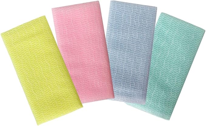 Premium Exfoliating Washcloth Towel(Yellow) Korean Loofah Bath Sponge Long Back Scrubber African Bath Sponge African Long Net for Shower/It Becomes Softer as You use.by NOPIGO