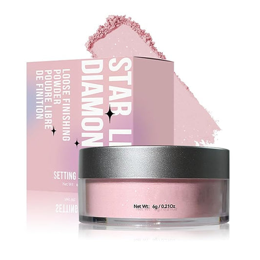 Oil Control Loose Powder Makeup Pink Translucent Setting Powder Shimmer Long Lasting Lightweight Polvo Traslucido Maquillaje Para Mujer Face Powder Makeup - 02 Pink Shimmer