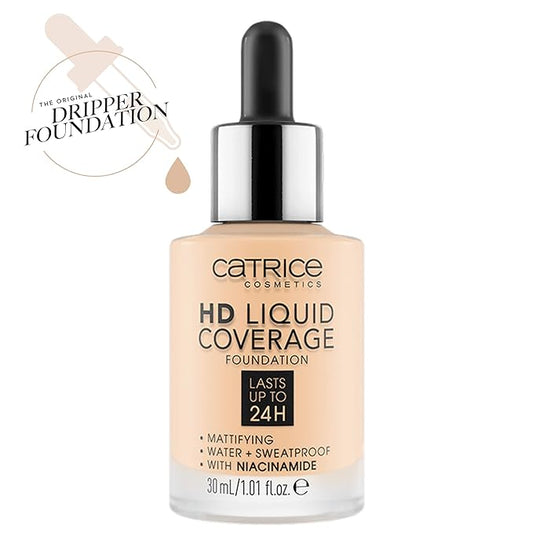 Catrice | HD Liquid Coverage Foundation | High & Natural Coverage | Vegan & Cruelty Free (002 | Porcelain Beige)