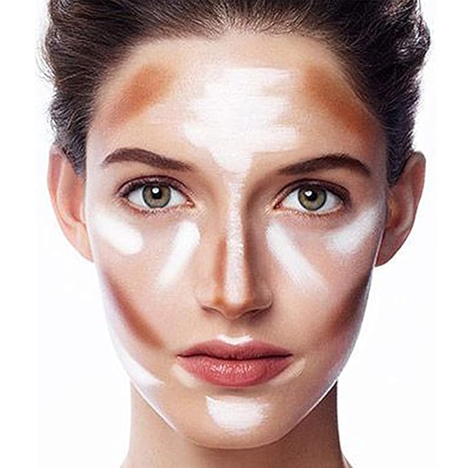 Face Shimmer Highlighter Natural Face Glow Highlighter Makeup Shiny White Powder Hypoallergenic Long-lasting Makeup Sweat-Proof and Waterproof 2.7 oz E9503-01