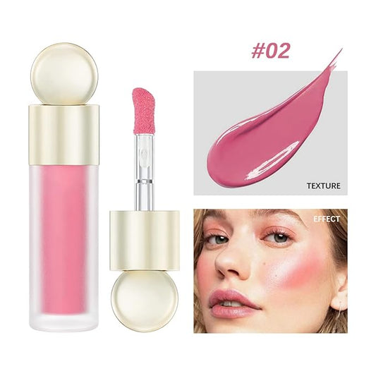 Liquid Blush, Matte Liquid Cream Makeup Dual Use for Cheeks and Lips, Long-Lasting, Smudge Proof, Moisturizing Face Blush Stick for Cheek, Pink Lip gloss for Girl