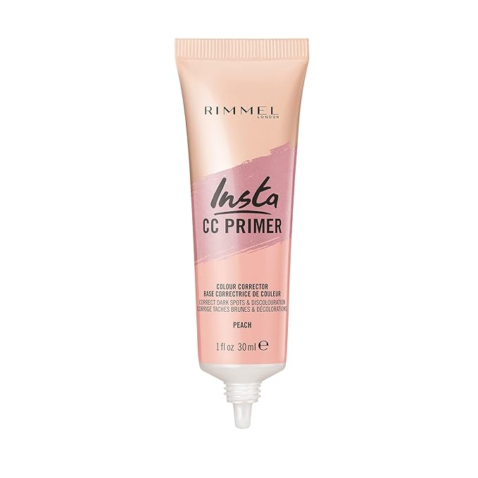 Rimmel London Insta Flawless - 30 Peach - Color-Correcting Primer, Brightening, Evens Skin Tone, Preps Skin, 1oz