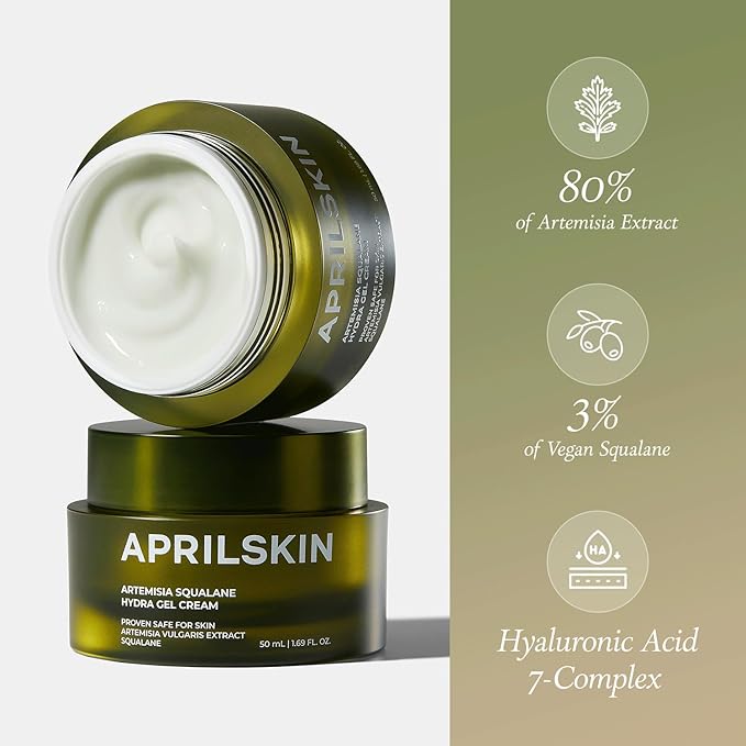 APRILSKIN Calm & Hydrate Duo - Artemisia Korean Rice Toner & Artemisia Squalane Hydra Gel Cream, Soothing Care and Deep Hydration for Balanced, Radiant Skin
