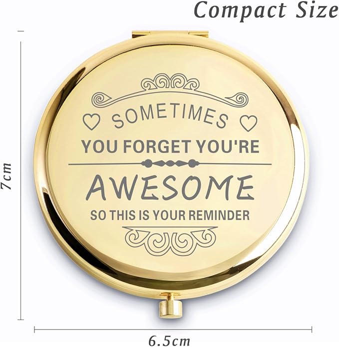 Personalized Gifts for Women Girls, Inspirational Compact Mirrors, 2025 Graduation Gifts for Her, Unique Mothers Day Birthday Gifts for Mom Sister Wife Daughter Niece, Friendship Gifts for Friends