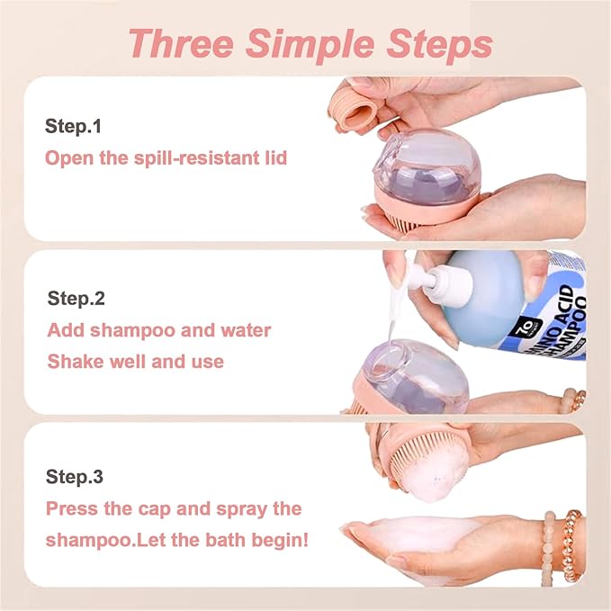 Shower Brush for Body - Silicone Cradle Cap Brush - 2-in-1 Soft Bath with Bubbler 2PCS