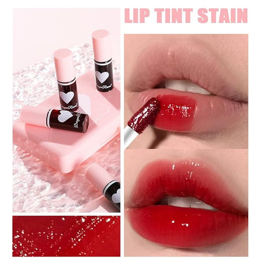 6 Colors Lip Tint Stain Set, Velvet Lip Tint Watery Stain Moisturizing Shimmery Mini Liquid Lipstick, Multi-use Lip and Cheek Tint, Long lasting Non-Stick Cup Waterproof Lip Color Makeupβ¦
