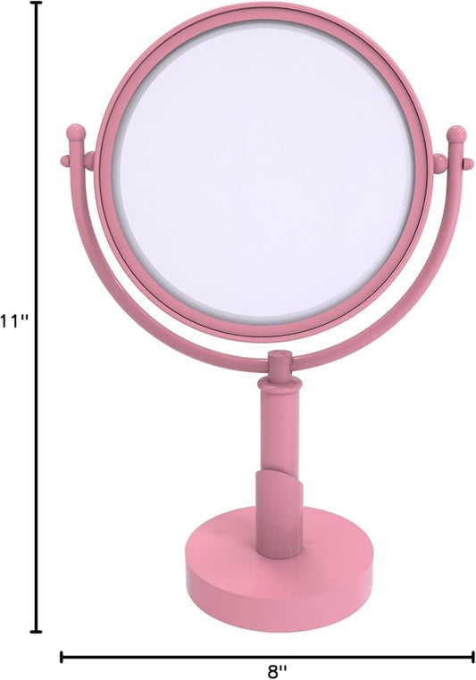 Allied Brass SH-4/5X-PNK Soho Collection 8 Inch Vanity Top Make-Up Mirror 5X Magnification, Pink