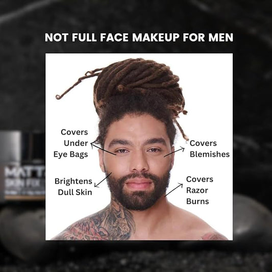 MATTR Skin Fix - Luxury - Easy for Men - Tinted Concealer - Visibly Covers Fine Lines, Under-Eye Bags, Razor Burns, Pimples - Vegan Makeup - Perfect for Gym Bag or Travel - 15g (F1)
