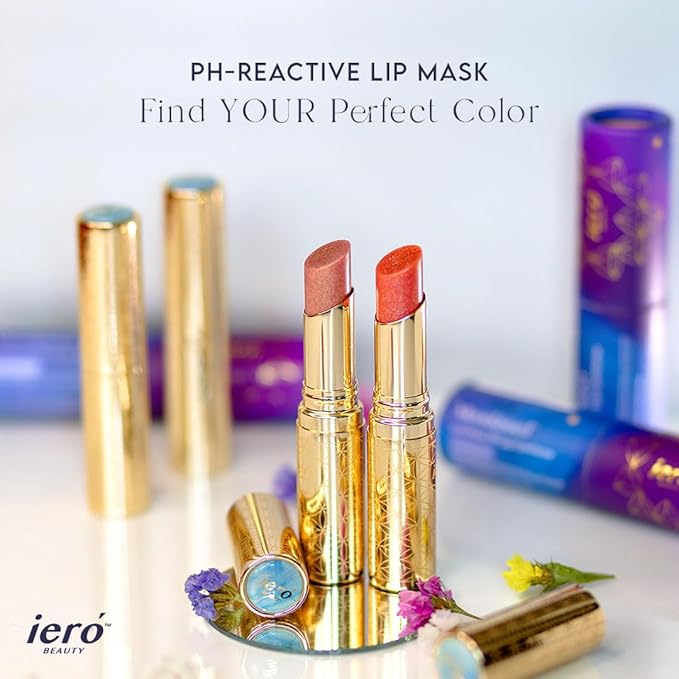 ierΓ³ Beauty 3-in-1 Moisturizing Vegan Tinted Lip Balm: Hydrating, Soothing Lip Serum + Plumping Balm + pH Reactive Tint | Shea Butter & Vitamin E | Antioxidant-rich Long Lasting Lip Care Paraben Free