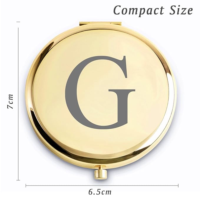 Personalized Gifts for Women Girls, Initial Compact Mirror, Unique Mothers Day Birthday Gifts for Friends Mom Wife Grandma Sister Daughter, 2025 Graduation Gifts for Her College Medical High School